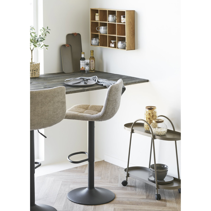 Lot de 2 tabourets de bar réglables tissu gris clair 43x45x88-108 cm Middelfart House Nordic - 2