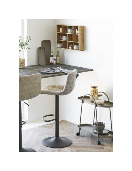 Lot de 2 tabourets de bar réglables tissu gris clair 43x45x88-108 cm Middelfart House Nordic - 2