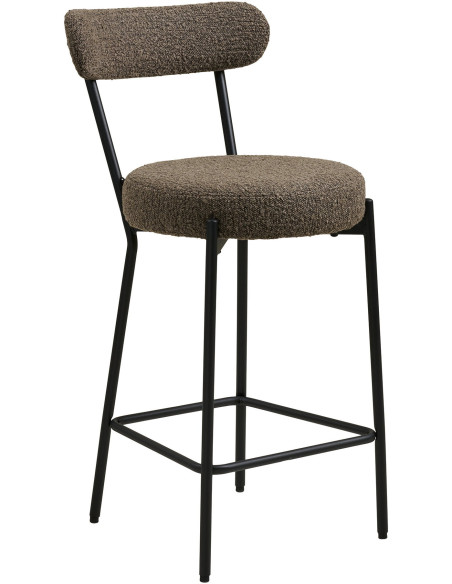 Tabouret de bar bouclette marron 39x46x90 cm Badalona House Nordic - 1