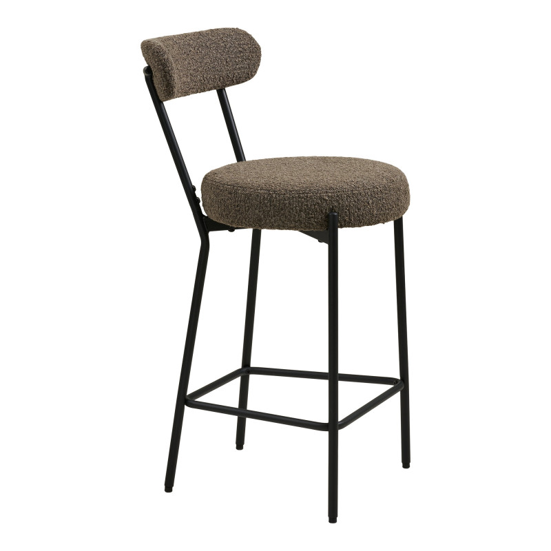 Tabouret de bar bouclette marron 39x46x90 cm Badalona House Nordic - 4