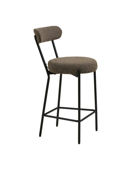 Tabouret de bar bouclette marron 39x46x90 cm Badalona House Nordic - 4
