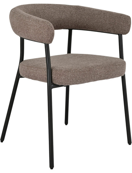 Lot de 2 chaises de salle à manger scandinaves en tissu marron 57,5x56x77 cm Trivio House Nordic - 1