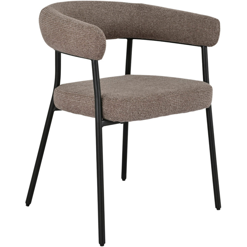 Lot de 2 chaises de salle à manger scandinaves en tissu marron 57,5x56x77 cm Trivio House Nordic - 1
