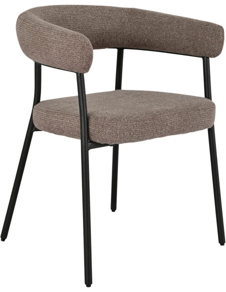 Lot de 2 chaises de salle à manger scandinaves en tissu marron 57,5x56x77 cm Trivio House Nordic - 1