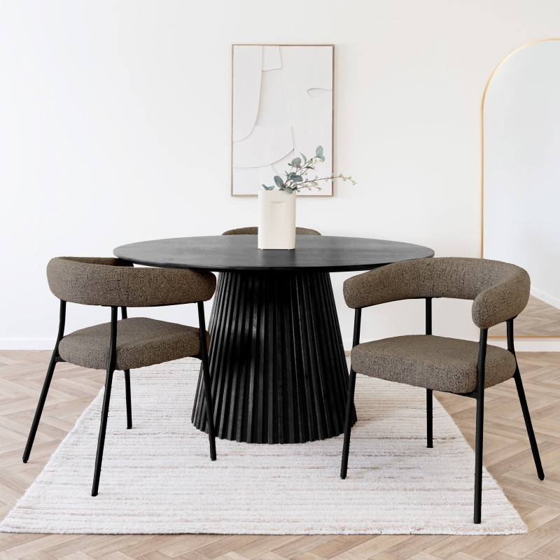 Lot de 2 chaises de salle à manger scandinaves en tissu marron 57,5x56x77 cm Trivio House Nordic - 2
