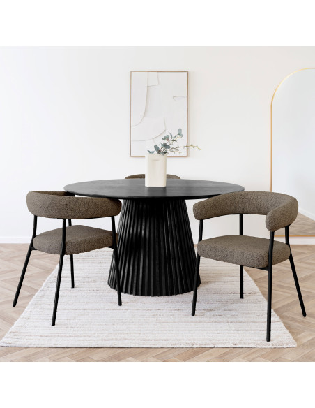 Lot de 2 chaises de salle à manger scandinaves en tissu marron 57,5x56x77 cm Trivio House Nordic - 2