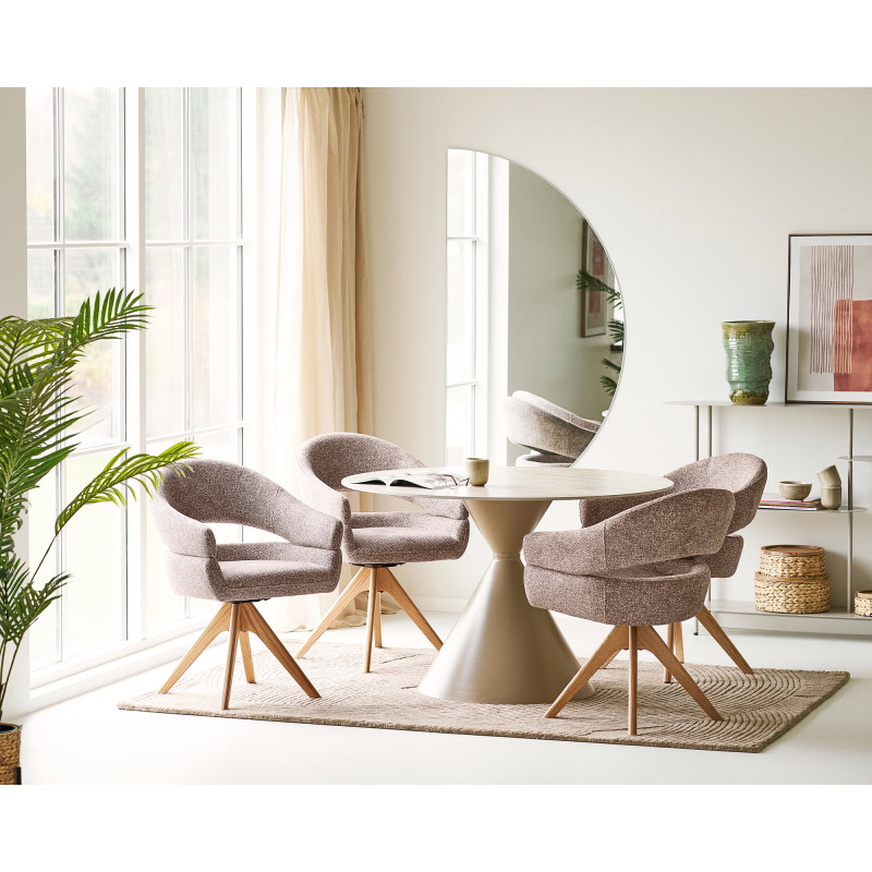 Chaise de salle à manger pivotante marron et chêne 58x61x83 cm Dover House Nordic - 2