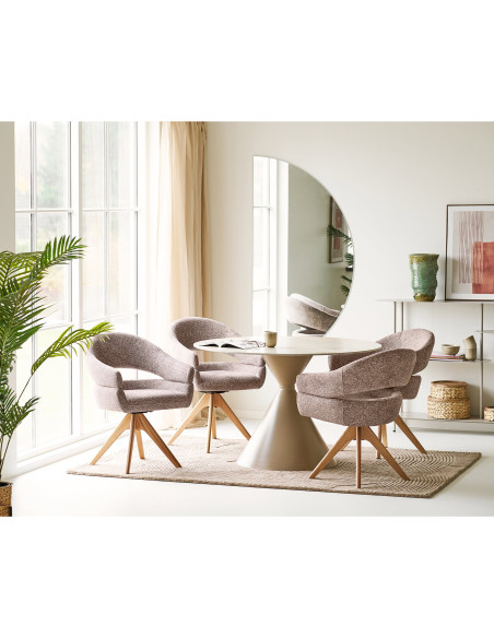 Chaise de salle à manger pivotante marron et chêne 58x61x83 cm Dover House Nordic - 2