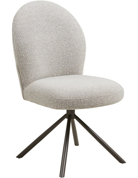 Chaise de salle à manger pivotante bouclette beige 50x63x91,5 cm Lana House Nordic - 1