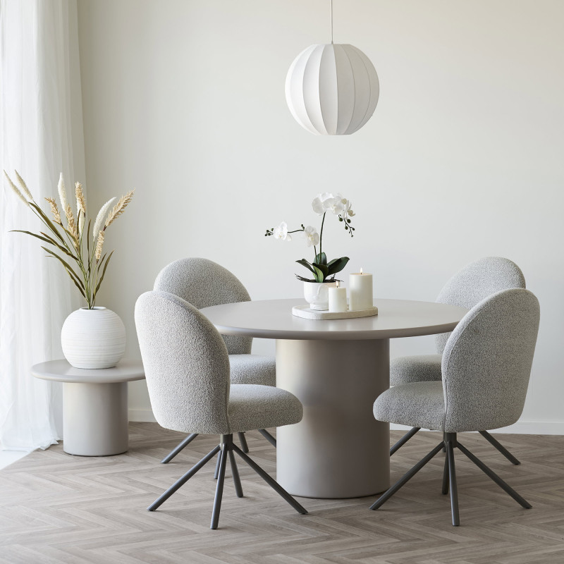 Chaise de salle à manger pivotante bouclette beige 50x63x91,5 cm Lana House Nordic - 2