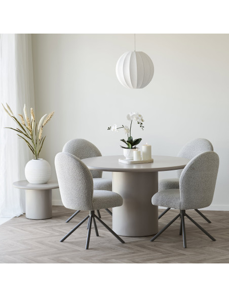 Chaise de salle à manger pivotante bouclette beige 50x63x91,5 cm Lana House Nordic - 2
