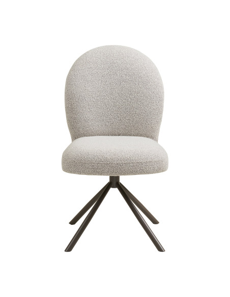 Chaise de salle à manger pivotante bouclette beige 50x63x91,5 cm Lana House Nordic - 3