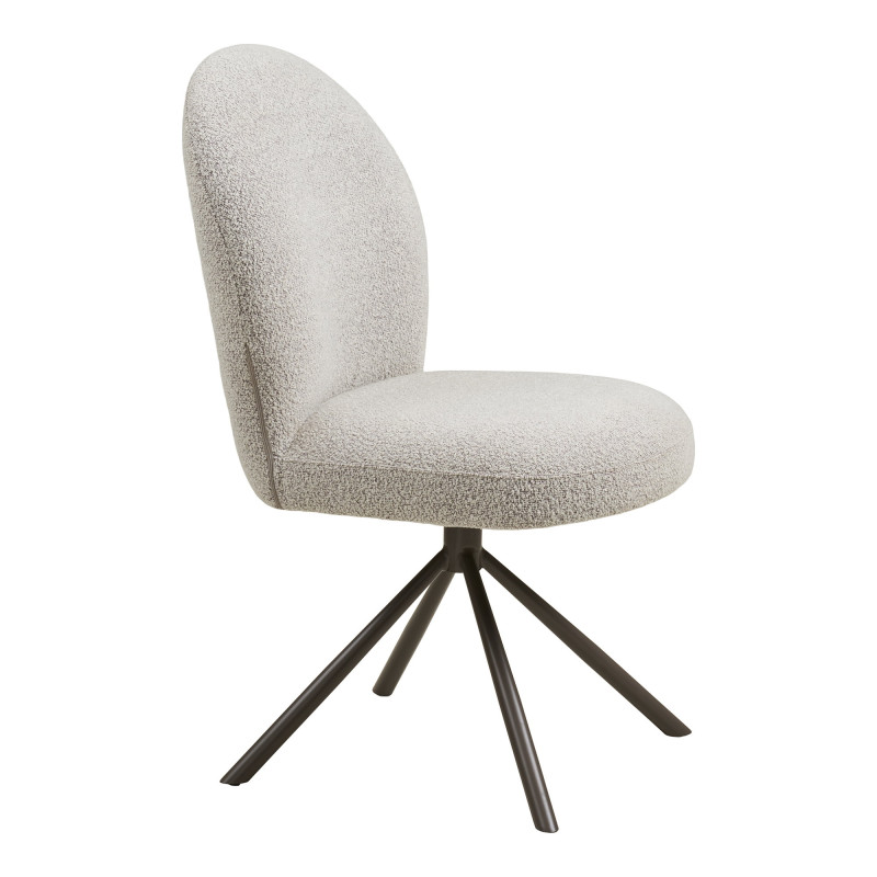 Chaise de salle à manger pivotante bouclette beige 50x63x91,5 cm Lana House Nordic - 4