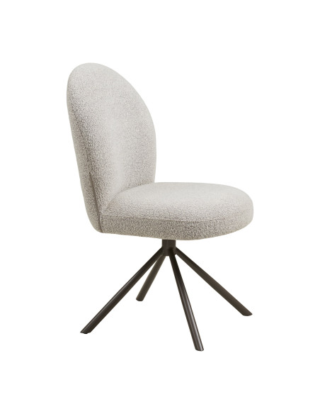 Chaise de salle à manger pivotante bouclette beige 50x63x91,5 cm Lana House Nordic - 4