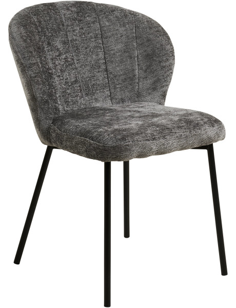 Lot de 2 chaises salle à manger tissu gris 59x66x80 cm Roanne House Nordic - 1