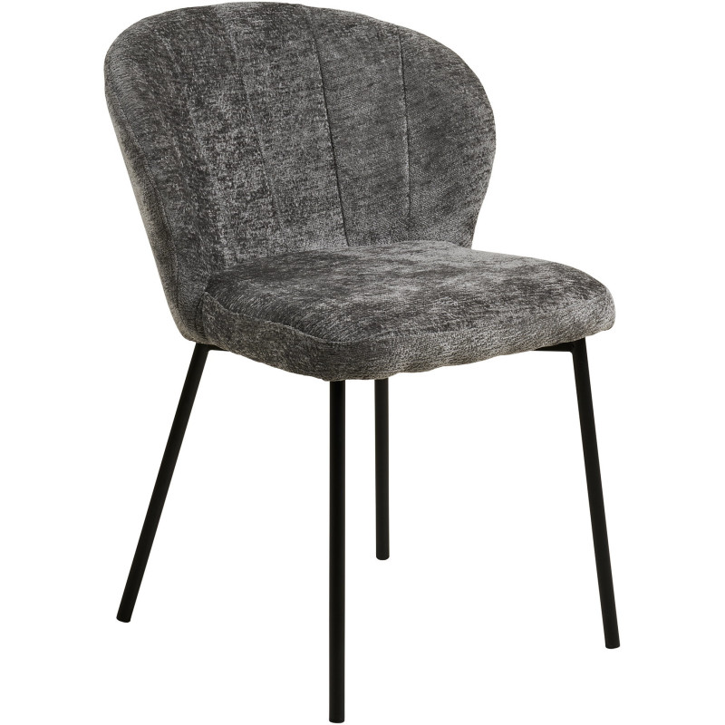 Lot de 2 chaises salle à manger tissu gris 59x66x80 cm Roanne House Nordic - 1
