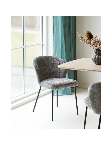 Lot de 2 chaises salle à manger tissu gris 59x66x80 cm Roanne House Nordic - 2