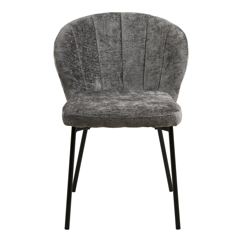 Lot de 2 chaises salle à manger tissu gris 59x66x80 cm Roanne House Nordic - 3