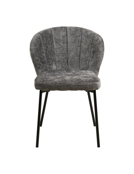 Lot de 2 chaises salle à manger tissu gris 59x66x80 cm Roanne House Nordic - 3