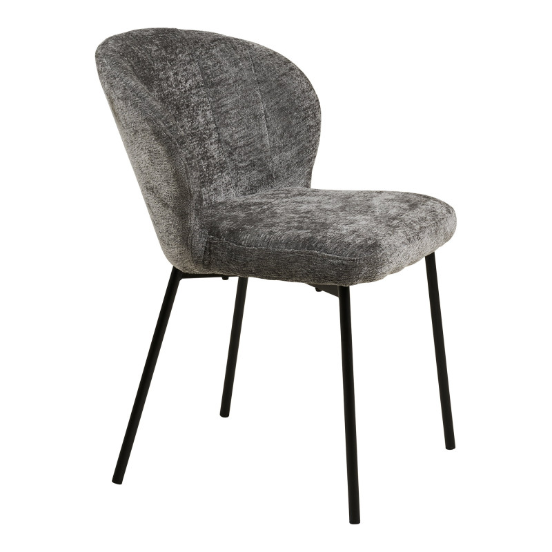 Lot de 2 chaises salle à manger tissu gris 59x66x80 cm Roanne House Nordic - 4