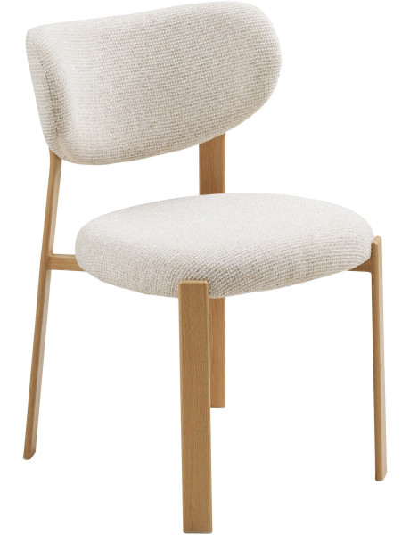Lot de 2 chaises salle à manger en tissu beige sable 50x60x81 cm Savina House Nordic - 1