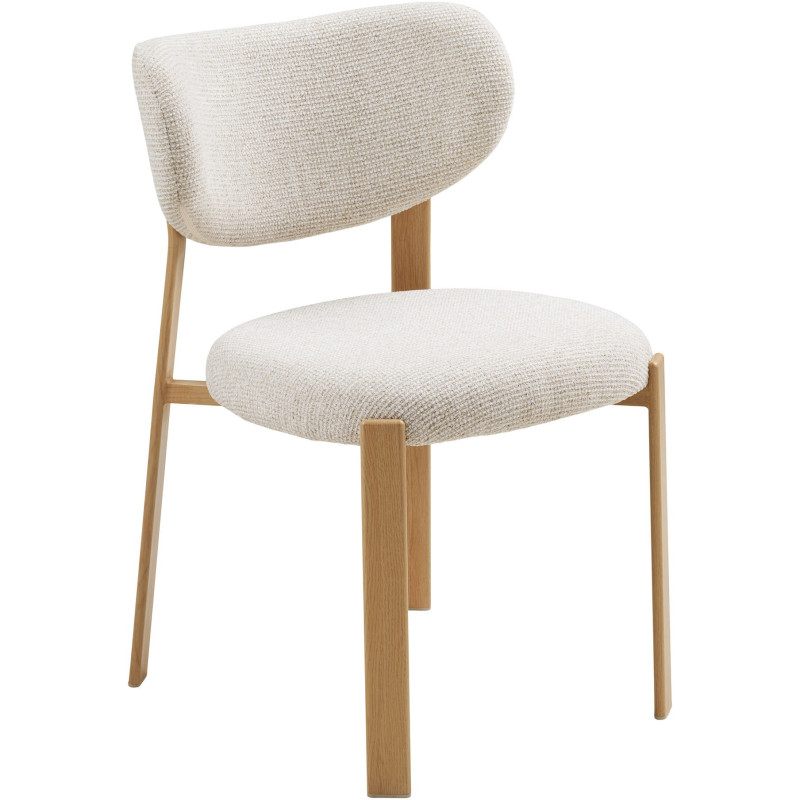 Lot de 2 chaises salle à manger en tissu beige sable 50x60x81 cm Savina House Nordic - 1