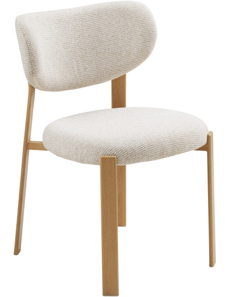 Lot de 2 chaises salle à manger en tissu beige sable 50x60x81 cm Savina House Nordic - 1