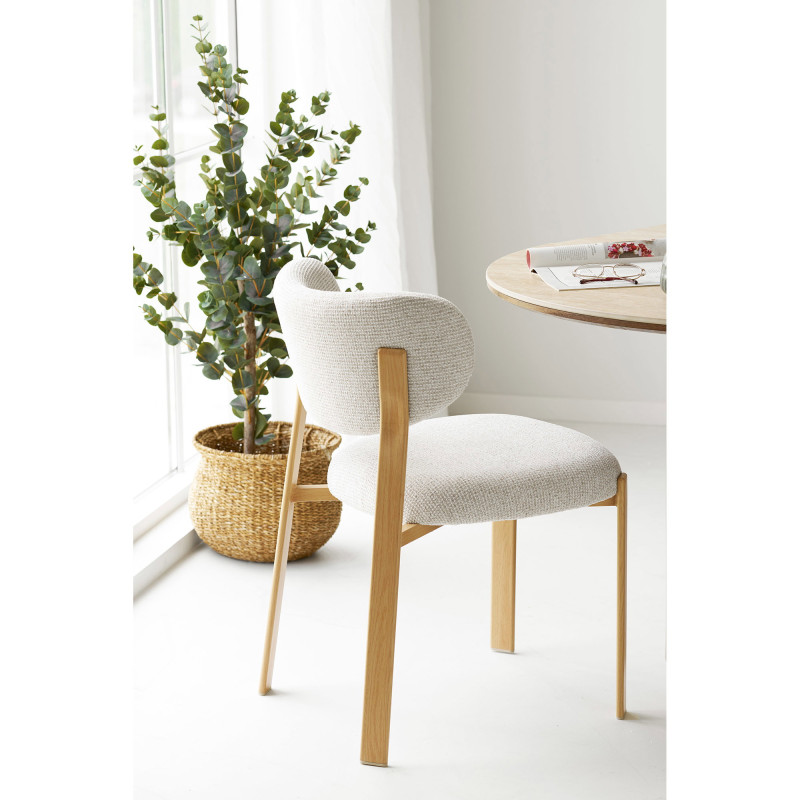 Lot de 2 chaises salle à manger en tissu beige sable 50x60x81 cm Savina House Nordic - 2