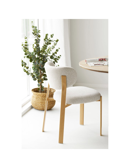 Lot de 2 chaises salle à manger en tissu beige sable 50x60x81 cm Savina House Nordic - 2