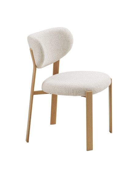Lot de 2 chaises salle à manger en tissu beige sable 50x60x81 cm Savina House Nordic - 4