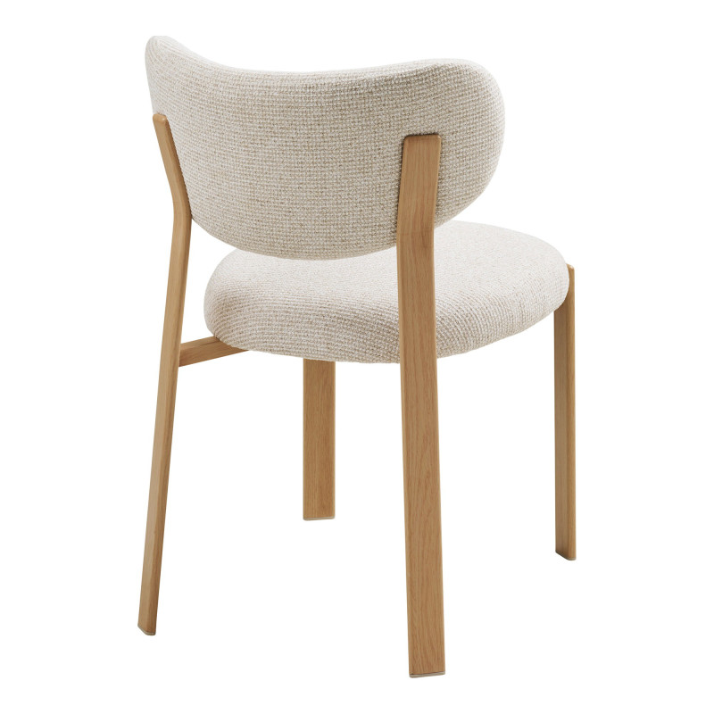Lot de 2 chaises salle à manger en tissu beige sable 50x60x81 cm Savina House Nordic - 5