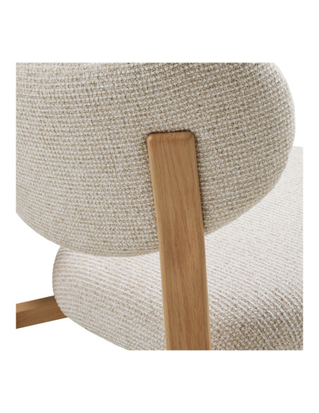 Lot de 2 chaises salle à manger en tissu beige sable 50x60x81 cm Savina House Nordic - 6