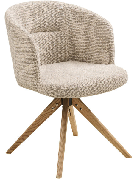Lot de 2 chaises de salle à manger pivotantes grège et frêne 58,5x59,5x77,5 cm Sparta House Nordic - 1