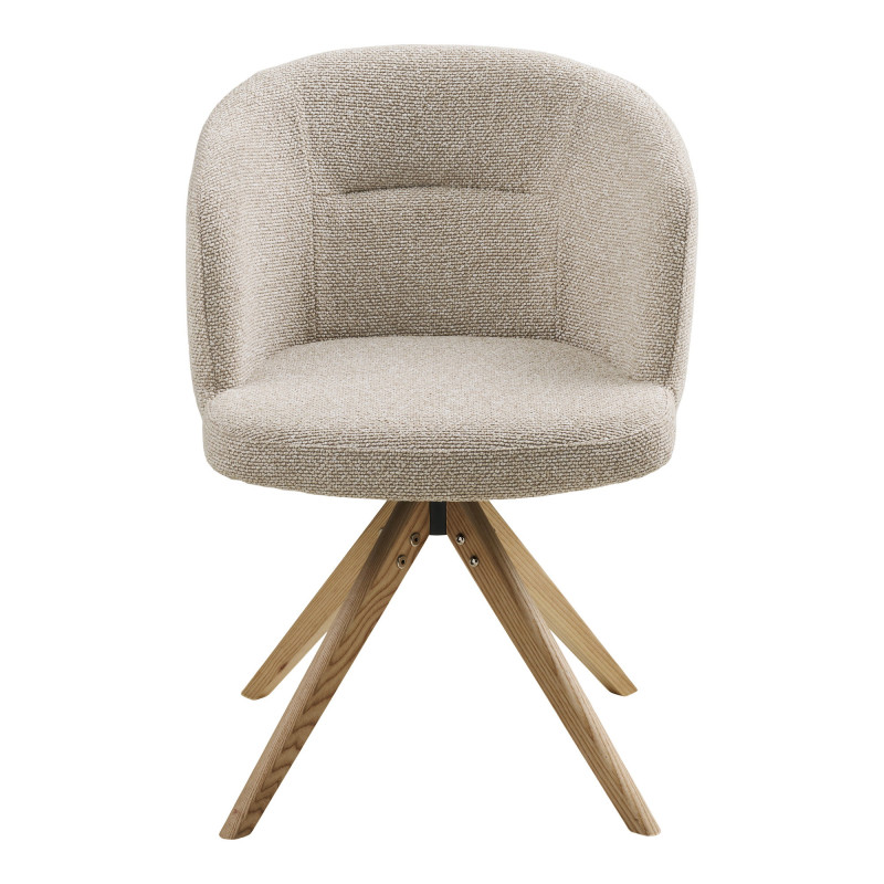 Lot de 2 chaises de salle à manger pivotantes grège et frêne 58,5x59,5x77,5 cm Sparta House Nordic - 3