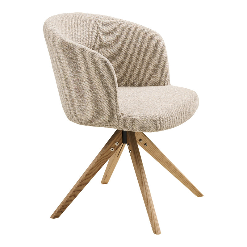 Lot de 2 chaises de salle à manger pivotantes grège et frêne 58,5x59,5x77,5 cm Sparta House Nordic - 4