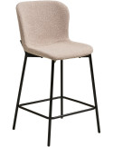 Lot de 2 tabourets de bar bouclé beige 65 cm Maceda