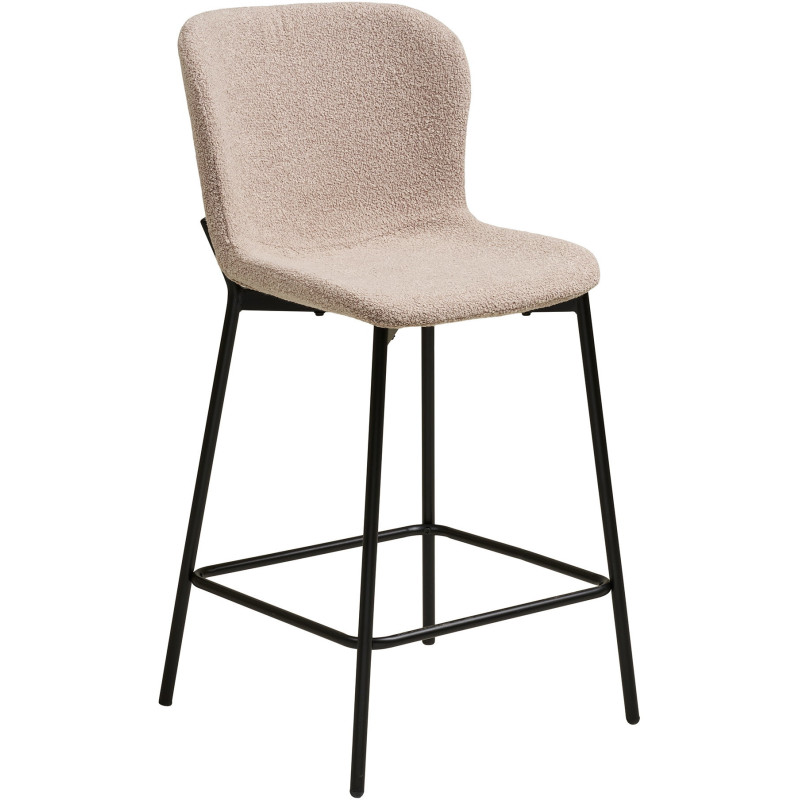 Lot de 2 tabourets de bar bouclé beige 65 cm Maceda House Nordic - 1