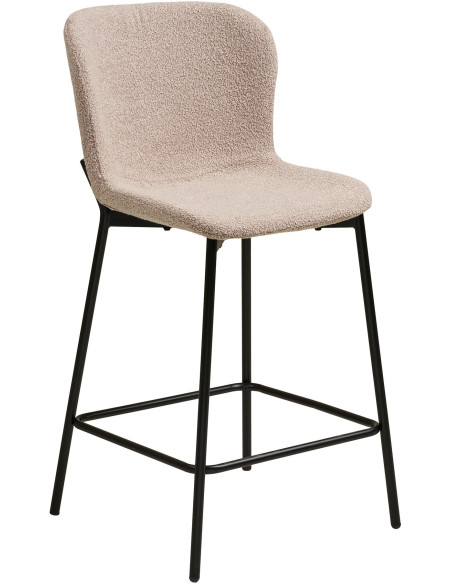 Lot de 2 tabourets de bar bouclé beige 65 cm Maceda House Nordic - 1