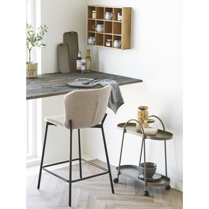 Lot de 2 tabourets de bar bouclé beige 65 cm Maceda House Nordic - 2