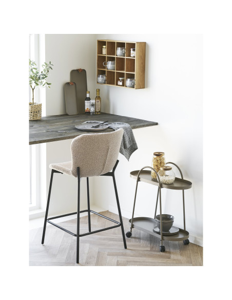 Lot de 2 tabourets de bar bouclé beige 65 cm Maceda House Nordic - 2