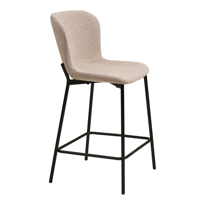 Lot de 2 tabourets de bar bouclé beige 65 cm Maceda House Nordic - 4