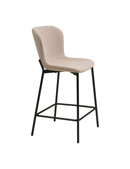 Lot de 2 tabourets de bar bouclé beige 65 cm Maceda House Nordic - 4