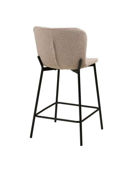 Lot de 2 tabourets de bar bouclé beige 65 cm Maceda House Nordic - 5