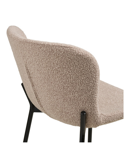 Lot de 2 tabourets de bar bouclé beige 65 cm Maceda House Nordic - 6