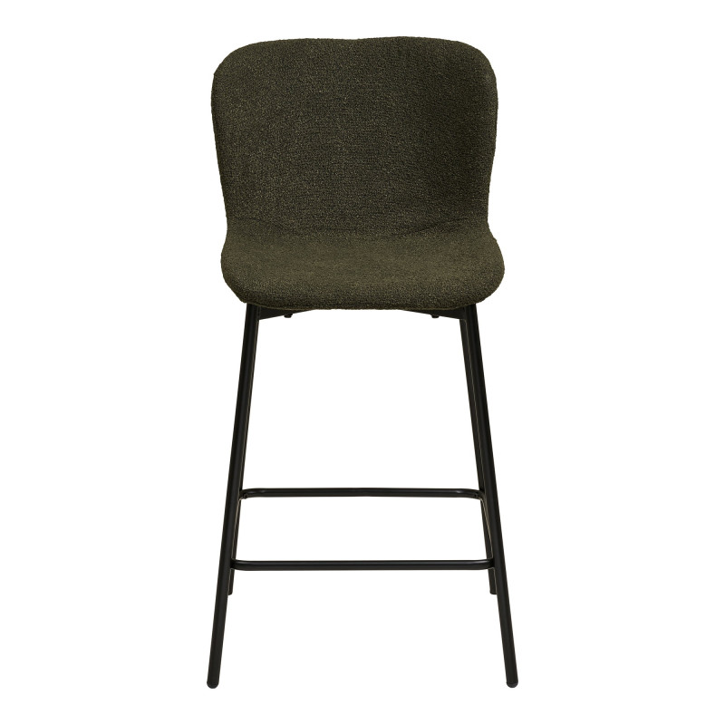 Lot de 2 tabourets de bar bouclé vert kaki 65 cm Maceda House Nordic - 3