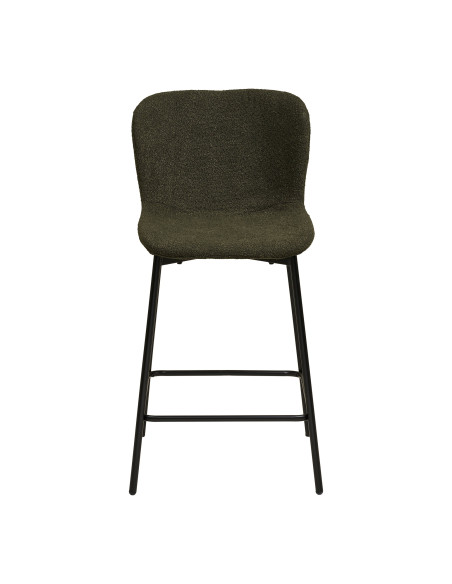 Lot de 2 tabourets de bar bouclé vert kaki 65 cm Maceda House Nordic - 3