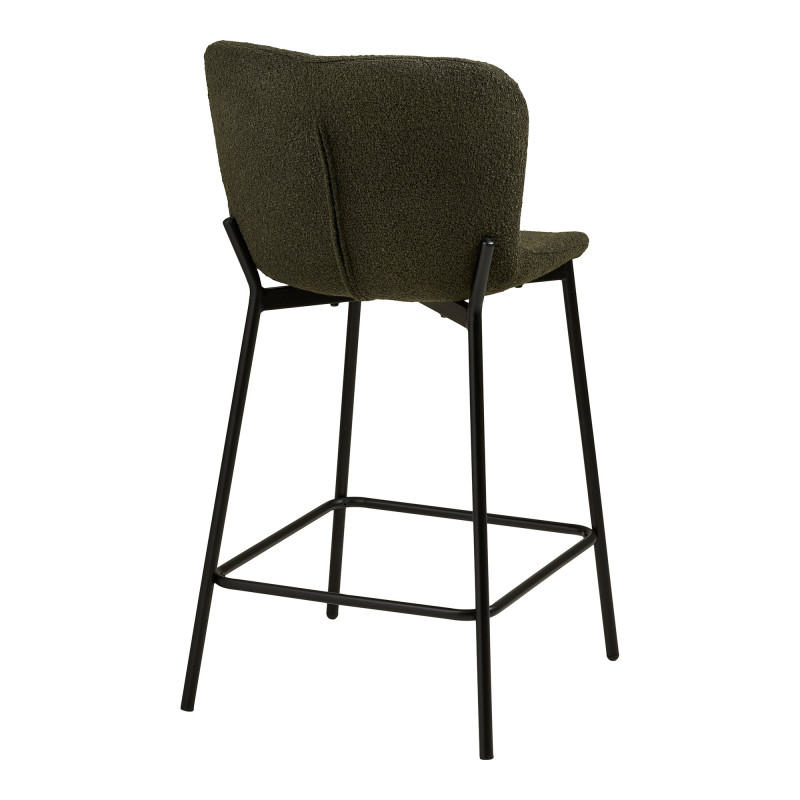 Lot de 2 tabourets de bar bouclé vert kaki 65 cm Maceda House Nordic - 5