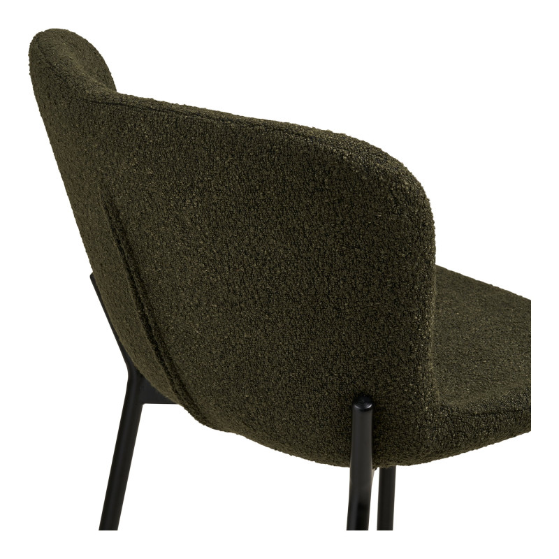 Lot de 2 tabourets de bar bouclé vert kaki 65 cm Maceda House Nordic - 6