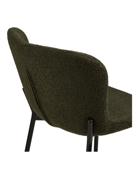 Lot de 2 tabourets de bar bouclé vert kaki 65 cm Maceda House Nordic - 6