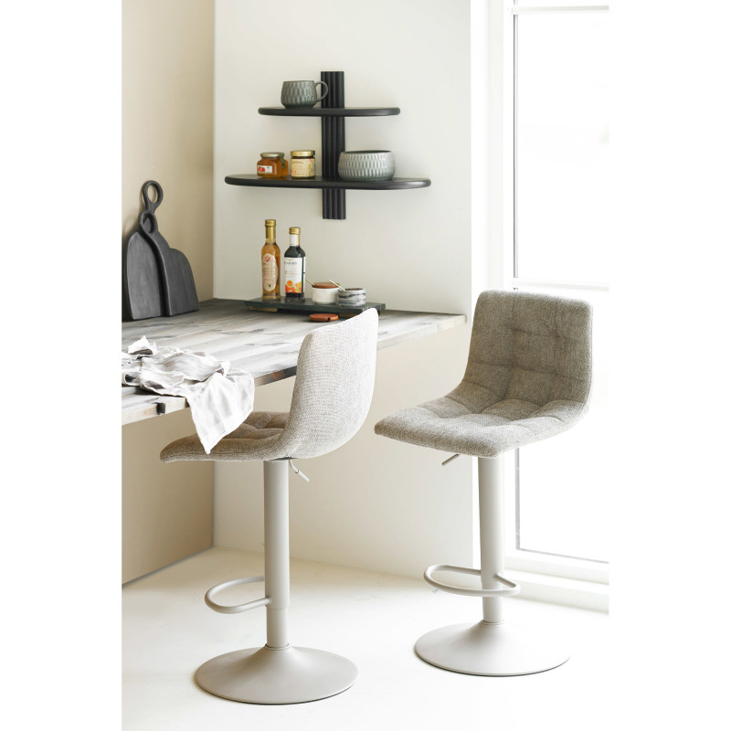 Lot de 2 tabourets de bar réglables en tissu gris 61-81,5 cm Middelfart House Nordic - 2